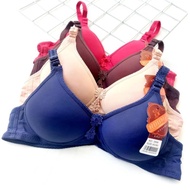 KATUN 5 Pcs Plain Soft Cotton Wire-Free Foam Bra Cup B Hook 3 Size 36 38 40 42