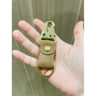 Waxed cowhide keychain, brass key chain