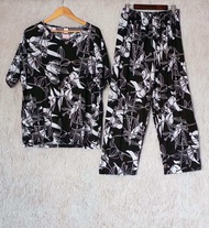 (8XL Short Sleeve) Baju Tidur Perempuan Big Size/Women Ladies Pajamas Sleepwear Jumbo Size 8XL Set W