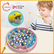CONUSEA Magnetic Fishing Game Kids Magnetic Fishing Pole And Fish Electric Rotating Musical Toy Magnetic Fishing Reel Toys Birthday Gift Early Education
