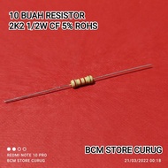 (10 PCS) 2k2 ohm RESISTOR 1/2W CF 5% ROHS