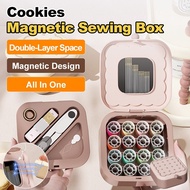 【Magnetic Snap & Cookie Design】JMY Magnetic Sewing Kit Portable Needle Case Cookie-Shaped Organizer 