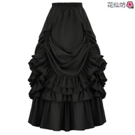 Halloween Renaissance Period Retro Long Skirt Christmas cos Costume Dress Medieval Retro Character S