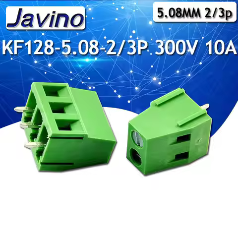 10PCS/LOT Terminals KF128-5.0-2P/3p KF128-2P 300V 10A Screw 5.0mm Straight Pin PCB Screw Terminal Bl