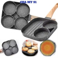 Frying Pan for Eggs and Cakes, 4 Compartments, 4 Holes, Non-Stick Pan with 4 Compartments - CODE: CH