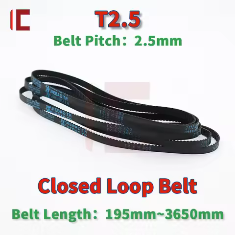T2.5 Timing Belt Length 195mm to 3650mm T2.5 Belt 6mm T2.5 10mm T2.5 15mm 20mm T2.5 Synchronous Belt