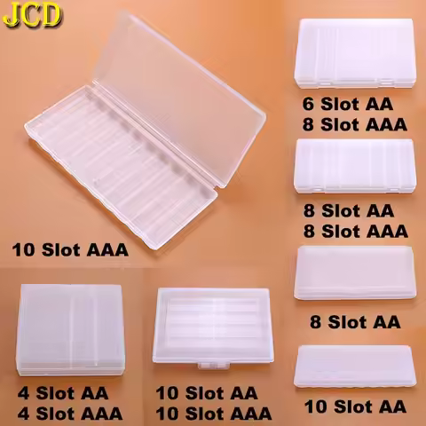 JCD 1pcs 4 6 8 10 Slot Battery Case Hard Plastic Organizer Container Batteries Storage Box For AAA A