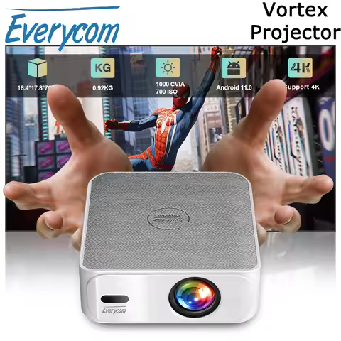 Everycom Vortex Projector 1000CVIA Mini HD 1080P Support 4K Decoding LED WIFI Projector Home Theater