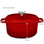DESSINI ITALY iNM-20 Die Cast Aluminium Non Stick Casserole Pot Bowl Deep Fry Pan Cookware Tool PERI