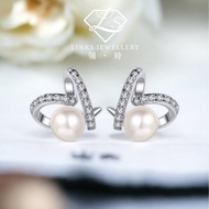 Best Sellers❤ [Real Moissanite] Can Pass Diamond Test 18K Gold Heart-Shaped Pearl Earrings ME007 Dia