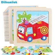 9 piece Simple Wooden Jigsaw Puzzle Cartoon Animal Vehicle Kids Educational Learning Wood Toys for C