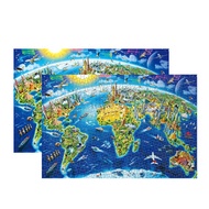 BB 1000 Pcs/Pack World Landmarks Map Puzzle Wood Jigsaw Assemble Puzzles Toy Games for Adult