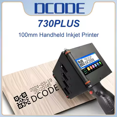 DCODE 730PLUS 100mm Portable Handheld Thermal Inkjet Printer QR Barcode Batch Number Logo Expiry Dat