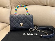 99%  new Chanel Coco Handle Mini (Rainbow Handle)