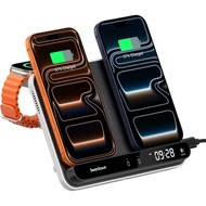 Dual Phone Charger, SwanScout 710A, Wireless Charger for iPhone 17/16/15/14/13/12/11/8/X Series, for