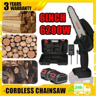 Ready Stock🚚Mini Cordless Chainsaw/ Portable Branch Saw Wood Pruning Cutter Gergaji Elektrik Mesin Potong Pokok/6Inch