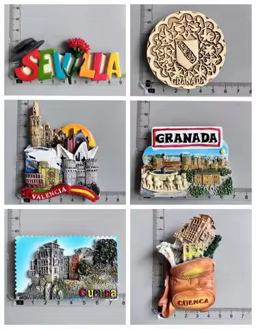 Spain Travel Souvenir Fridge Magnet Sevilla Granada Valencia Cuenca Landmark Decoration Gift magnets