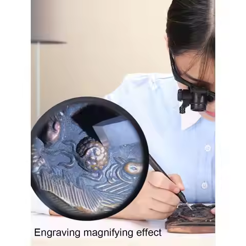 Magnifier Glasses with LED Light Portable 2.5X/4X/6X/8X/10X/15X/20X/25X Lens Loupe Magnifying Eyewea