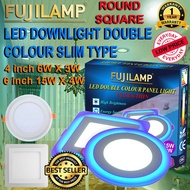 [local seller] Double Color LED Panel Light Round Square (15+4w)(6+3w)Panel LED Ceiling Lamp Indoor 