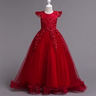 ZZOOI 4-15 Years Kids Dress For Girls Wedding Tulle Lace Long Girl Dress Elegant Princess Party Page