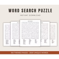Themed Word Search Puzzle, 2500 Unique Word Search, Challenging Puzzles/Activities for Adults
