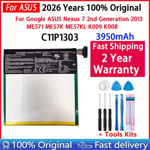 3950mAh For ASUS Battery k007 me572c C11P1303 For Google ASUS Nexus 7 2nd Generation 2013 ME571K ME5