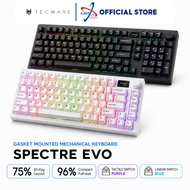TECWARE SPECTRE EVO 75 / 96 GASKET MOUNTED MECHANICAL KEYBOARD - TACTILE SWITCH PURPLE / LINEAR BLUE