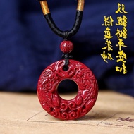 Cinnabar Fortune Pixiu Necklace Jewelry Cinnabar Pixiu Safe Buckle Pendant Purple Gold Cinnabar Cinnabar Men Women Charm