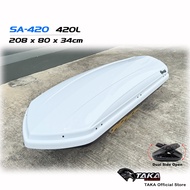 TAKA SA-420 Car Roof Box [Explorer Series] [XL Size] [Glossy White] Cargo ULTRA SLIM ROOFBOX