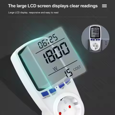 220V 110V Digital LCD Wattmeter Digital Display EU/AU/UK/FR/US Plug Energy Meter Durable LCD Screen 