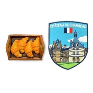 牛角麵包辦公室磁鐵+法國 香波爾 外套刺繡【2件組】 fb打卡地標