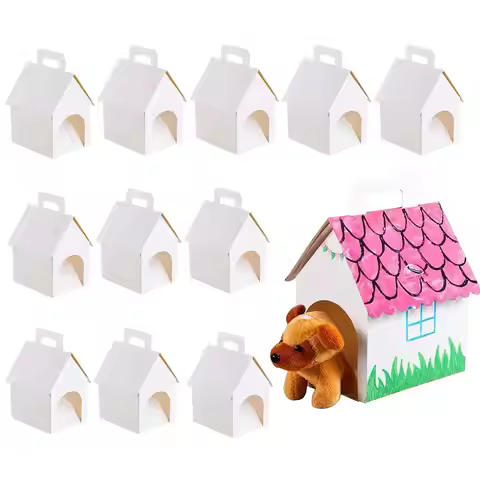 Party Favor Boxes 12 Pack 3.94x4.72x7.09 inches DIY painting available Foldable Paintable with Handl