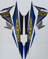 STIKER STICKER STRIPING LES LIS BODY MOTOR HONDA REVO LAMA TAHUN 2008 WARNA HITAM BIRU/KAWAN SEMBILA