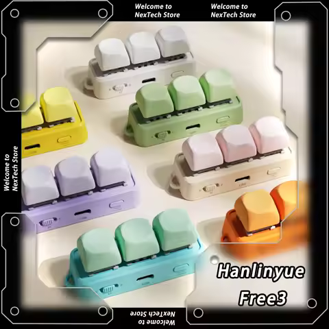 Hanlinyue Free3 Mini Bluetooth Keyboard Portable Rgb Hot Swap 3 Keys eBook Reader Page Turner Pc Acc
