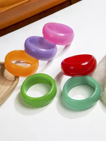Women's Fashion Imitation Jade Resin Bangle, Women's Fashionable All-match Bracelet