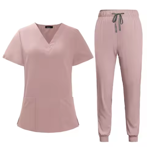 Works Uniforms Nursing Clothes Nursing Elastic Pants Spa Top Pants Works Scrubs Top+ Jogger Pants