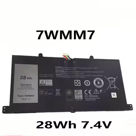 7WMM7 28Wh 7.4V Laptop Battery For Dell Venue 11 Pro Keyboard Dock D1R74 CFC6C CP305193L1 DL011301-P