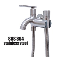 Ready Stok 💥 Kepala Paip Untuk Tandas Paip Panjang  STAINLESS STEEL 304 TWO WAY FAUCET TAP WITH BIDE
