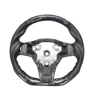 premium-Model 3 Forge Carbon Fiber Car Steering Wheel for Tesla Model 3 2018+