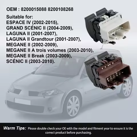 8200108268 Front Left Plate Double Electric Window Regulator Button 8200015088 FOR Espace IV, Laguna