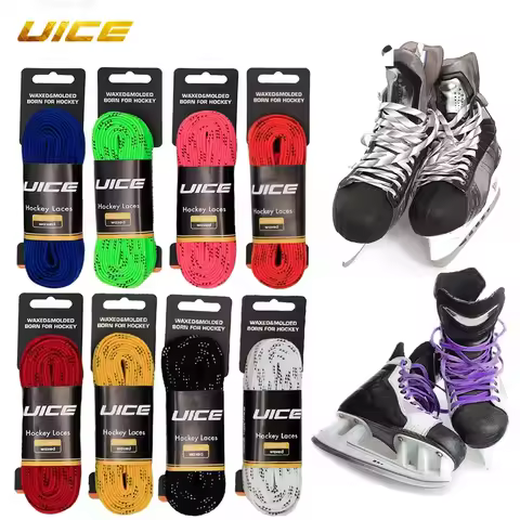UICE Ice Hockey Skate Laces 84-120in Dual Layer Braid Extra Reinforced Tips Waxed Tip Design For Ice