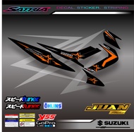 STRIPING STIKER MOTOR VARIASI SATRIA FU BARONG 2008 2009 2010 2011 2012 STICKER F150 KARBU TERBARU