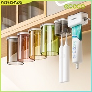 Ecoco Magnetic Toothbrush Holder Cup Toothbrush Drain Rack for Mirror Cabinet Toothpaste Squeezer Ec