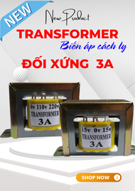 Biến áp đối xứng 15v 3A biến áp cách ly 15v 3A hạ áp 220v/110v ra 15v-0v-15v