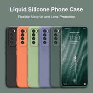Liquid Silicone Phone Case For Huawei P20 P30 Mate 20 30 Lite 40 Pro Soft Cover For Huawei P Smart 2021 Case