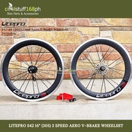 CS168ph LITEPRO S42 Aero Rim 16" (305) 20H V-Brake Wheelset 1PAIR Bicycle Parts & Accessories