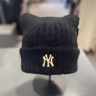 หมวกขนสัตว์ใหม่แท้หมวกหูแมว MLB รูปแบบเดียวกัน KARINA