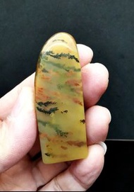 青田黃金耀鱔草凍石長方章