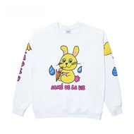 Acme de la vie | เสื้อสเวตเตอร์คอกลมแขนยาวผ้าฝ้ายแท้พิมพ์ลายน่ารักสีขาวและสีดำ ADLV เสื้อผ้าทำงานฤดู