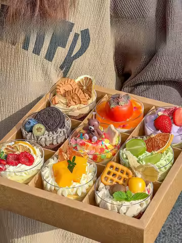 Nine id Sweet Box 9 Paaging Krt Paper Box Mousse Cup Cake Pastry Picnic Paing Box Dert Paaging Box K